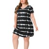 Agnes Orinda Women's Plus Size Tie Dye Trendy V Neck Round Hem Casual T-Shirt Dresses - 2 of 4