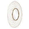 Howard Elliott 38.75" Round Woven Wire Framed Wall Mirror Bright Gold: Modern Decor, Iron Material, No Assembly Required - image 3 of 4