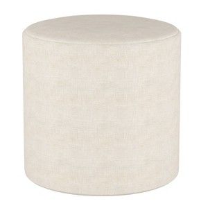 Round Ottoman in Linen Cream - Project 62 , Linen Ivory