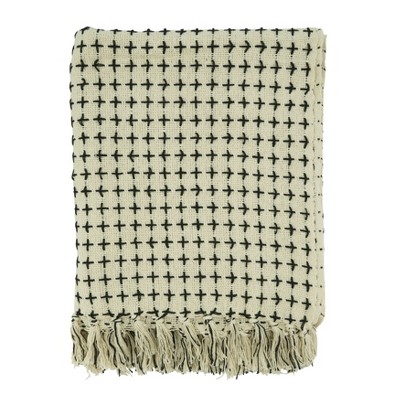 Saro Lifestyle Cross Thread Cotton Throw
