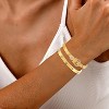 2PCS Gold Bracelets for Women Friendship & Love Theme Crystal Bangle Set Stainless Steel Non Tarnish Jewelry - 3 of 4