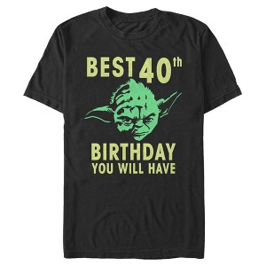 Men's Star Wars Yoda Best 40th Birthday You Will Have Stencil T-Shirt - 1 of 4