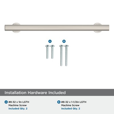 Polished Nickel Modern Cabinet Drawer Pull with Mounting Hardware