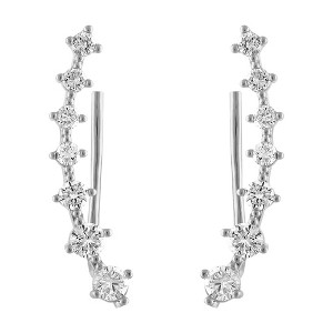 KISPER 18K Gold Plated Cubic Zirconia Ear Crawler Climber Earrings - 1 of 3
