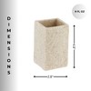 Evideco French Home Goods Modern Square Resin Stone Effect Bathroom Tumbler – Versatile Toothbrush Holder, Makeup Brush Cup and Countertop Organizer - 3 of 4