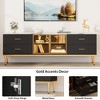 66" Modern LED TV Stand with Fluted Design, Entertainment Center for 75" TVs, 4 Drawers & Glass Door, Media Console for Living Room - 4 of 4