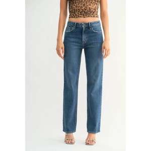 Women's Super Soft 90's Longer Straight - JUST BLACK DENIM - 1 of 4