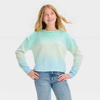 Girls' Fleece Crewneck Cropped Sweatshirt - art class™