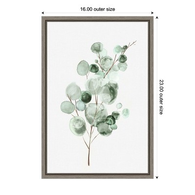 Eva Watts Eucalyptus Watercolor Canvas Wall Art Print with Frame