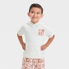 Grayson Mini Toddler Boys' Short Sleeve Hoodie + Shorts Set - Cream/Brown - 3 of 4