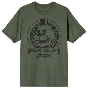 Five Nights At Freddy's Freddy Fazbear's Pizza Where Fantasy & Fun Come To Life Men's White Crew Neck Short Sleeve T-shirt - 1 of 3