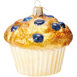 Old World Christmas Glass Blown Ornament, Blueberry Muffin - 1 of 2