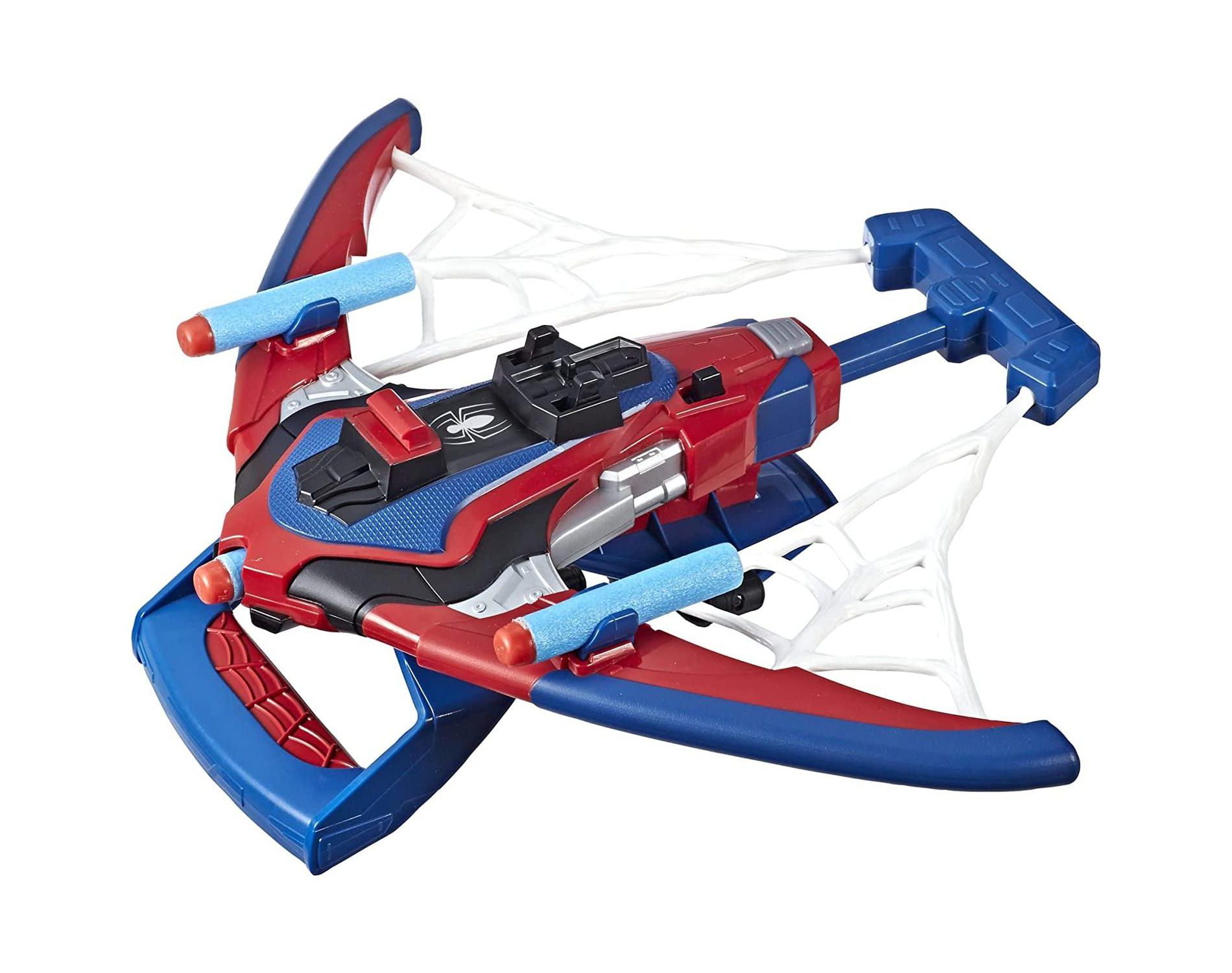 Marvel Spider-Man Web Shots Spiderbolt NERF Blaster Toy – Fires 3 Darts, Spider-Inspired Design, Compatible with Web Shots Gear, Ages 5 and Up