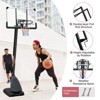 Racxily Double Fish 44" Portable Basketball Hoop - Adjustable Height 7.5-10ft, Outdoor Basketball Goal System with Wheels & Stable Base - 3 of 4