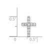 Black Bow Jewelry 14k White Gold 1/5 Ctw Diamond Mini Latin Cross Slide Pendant, 9x13mm - 4 of 4