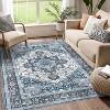 Washable Rug – Vintage Floral Print Carpet, Stain Resistant Non-Slip Low Pile Area Rug for Living Room, Bedroom, Dining Room - 2 of 4