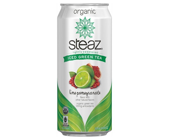 Steaz Green Tea Lime Pomegranate - 16 fl oz Can