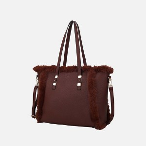 MKF Collection Liza Vegan Leather with faux fur Women’s Tote Bag by Mia K - 1 of 4