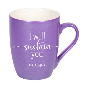 Elanze Designs I Will Sustain You Passion Purple 10 ounce New Bone China Coffee Cup Mug - 1 of 4