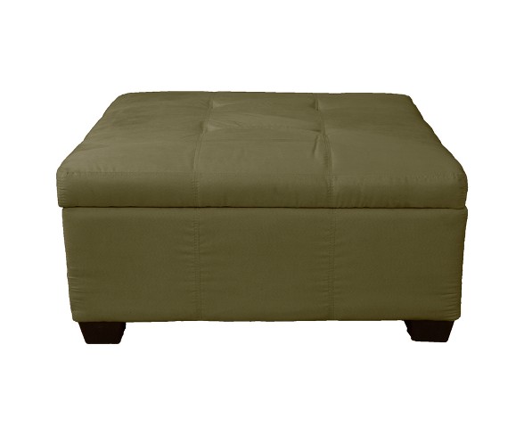 Heirloom Tufted Padded Hinged Ottoman - Suede - Epic Furnishings