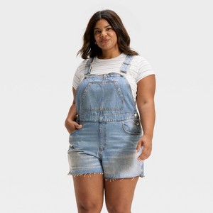 Women's Denim Shortalls - Universal Thread™ - 1 of 3
