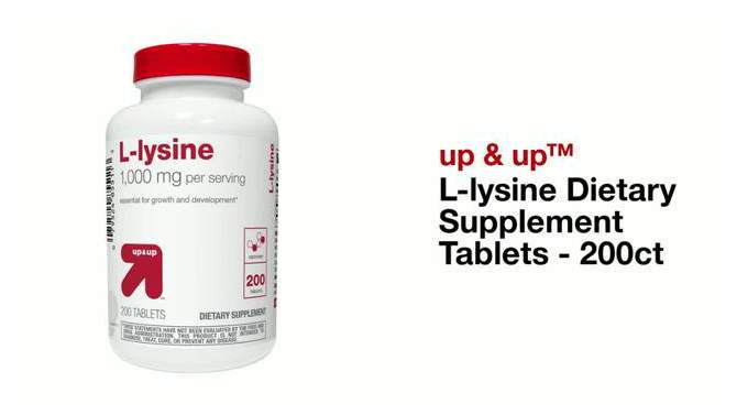 L-lysine Dietary Supplement Tablets - 200ct - up &#38; up&#8482;, 2 of 5, play video