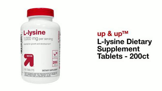 L-lysine Dietary Supplement Tablets - 200ct - up &#38; up&#8482;, 2 of 5, play video