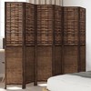 vidaXL Partition Screen 6 Panels Paulownia Wood Dark Brown - 2 of 4