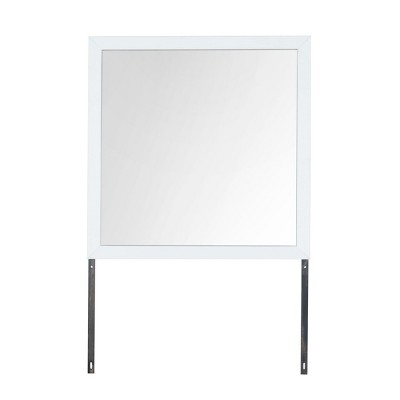 GlasFlength Decorative Wall Mirrors Spacious Mirror Open Mirror Bright Mirror Airy Mirror Rectangular Mirror for Bathroom, White, 39.57"*0.98"*39.57"