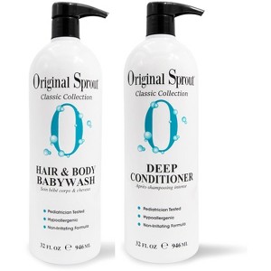 Original Sprout Classic Hair & Body Babywash & Deep Conditioner (32 oz XXL LITER) Cleanses, Detangles & Condition | Baby Wash Shampoo (DUO SET KIT) - 1 of 4