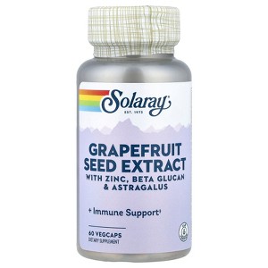 Solaray Grapefruit Seed Extract With Zinc, Beta Glucan & Astragalus, 60 VegCaps - 1 of 4