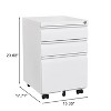 QingMoon Metal Rolling File Cabinet with 3 Drawers, Office Filing Cabinet with Lock, office storage filing cabinet of legal/letter size - 3 of 4