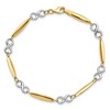 Black Bow Jewelry 14k Two Tone Gold 6mm Figure 8 and Bar Chain Link Bracelet, 7.75 Inch - 4 of 4