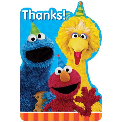 Birthday Express Sesame Street Pastcard Thank You - 8 Pack
