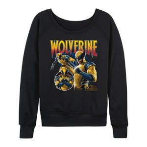 Women's - Marvel - Wolverine Collage Lightweight French Terry Wide Neck Long Sleeve Shirt - 1 of 4