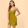 Allegra K Women's Satin Nightgowns V-Neck Solid Color Lace Cami Mini Pajama Dress - 2 of 4