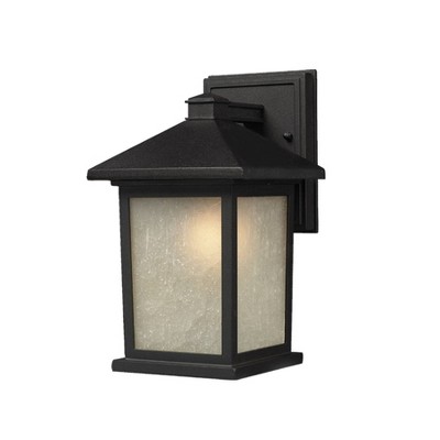 1 Light Incandescent Outdoor Wall Lantern Sconce Black - Aurora Lighting