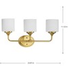 Progress Lighting Lynzie 3-Light Bath Vanity Light in Brushed Gold with Etched White Glass Shades - 2 of 3
