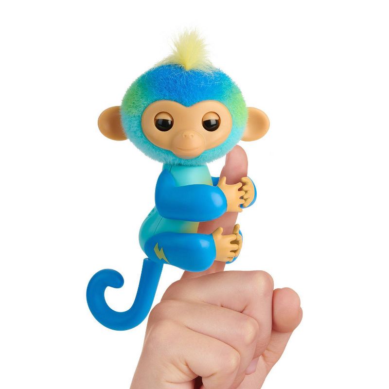 Fingerlings 2023 NEW Interactive Baby Monkey Reacts to Touch 70+ Sounds &#38; Reactions Leo Blue, 1 of 9