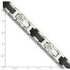 Black Bow Jewelry 12mm Stainless Steel, Black Plated & CZ Cross Link Bracelet, 8.5 Inch - 4 of 4
