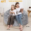 Bean Bag Chair Cover Only, Soft Plush Bean Bag Cover No Filler for Adults Kids, Washable Bean Bag Couch Cover - 4 of 4