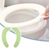 Unique Bargains 4pair Toilet Seat Cover Pad Bathroom Warm Toilet Seat Cushion Washable Reusable - 2 of 4