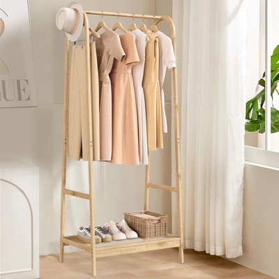 Clothing Storage Organizer,  Clothing Rack with Storage Shelf, Freestanding Garment Rack for Bedroom, Balcony,Clothes Rack