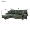 Dorsey 84"W Modern Chenille L-Shaped Reversible Chaise Lounge with 2 Pillows Hardwood Frame Convertible Sectional Sofas-Maison Boucle - 4 of 4