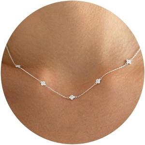 Dainty Charm Necklace for Women, 14K Gold/Silver Plated with Multiple Symbolic Charms - 1 of 4