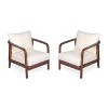 KTMBDW 28" Patio Lounge Chair with Woven Backrest and Comfy Cushions, Wood Curved Armrests Chair for Patio or GardenI - 3 of 4