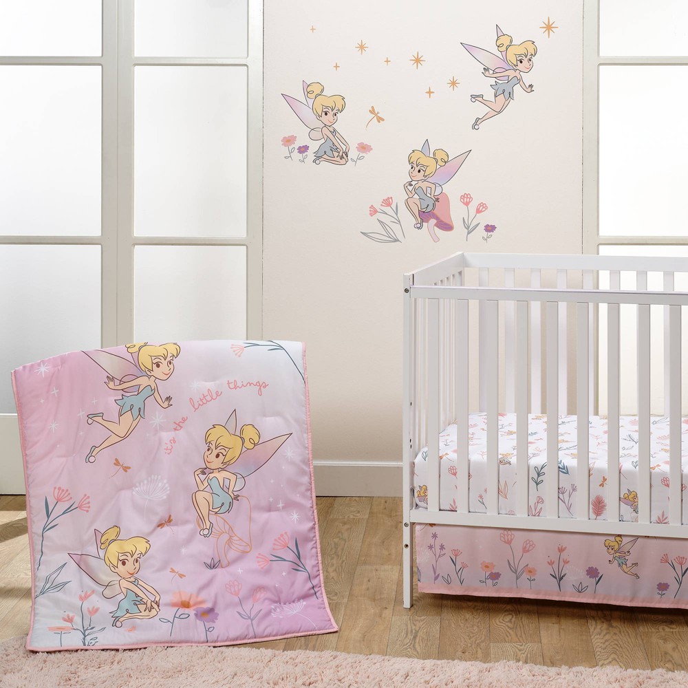 Photos - Bed Linen Lambs & Ivy 3pc Tinker Bell Crib Bedding Set