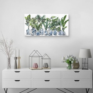 17" x 34" Chinoiserie Garden by Studio Arts Unframed Wall Canvas - Masterpiece Art Gallery: Modern Still Life Botanical Artwork - 1 of 4