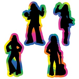 Beistle 60's Hippie Silhouettes by Beistle, 15.75" x 7"-8.75", (8/Pkg) Multicolored - 1 of 4