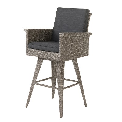 Puerta Wicker Barstool - Mixed Black - Christopher Knight Home